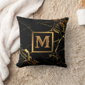 エレガントモダン黒金ゴールド クッション (ブランケット)