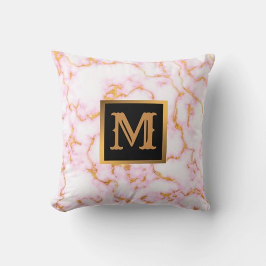 エレガントモダン黒金ゴールド クッション (正面)