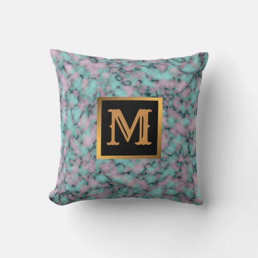 エレガントモダン黒金ゴールド クッション (正面)