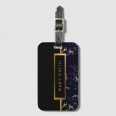 エレガントモダン黒金ゴールド ラゲッジタグ (正面縦)