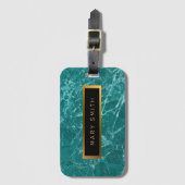 エレガントモダン黒金ゴールド ラゲッジタグ (正面縦)