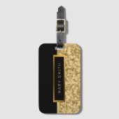 エレガントモダン黒金ゴールド ラゲッジタグ (正面縦)