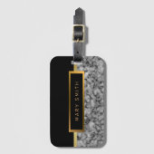 エレガントモダン黒金ゴールド ラゲッジタグ (正面縦)