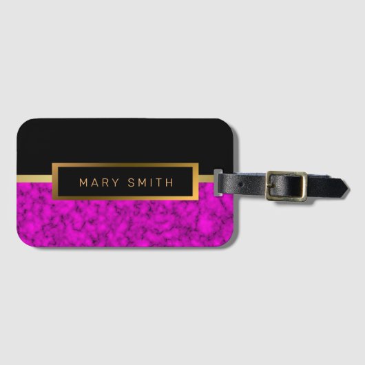 エレガントモダン黒金ゴールド ラゲッジタグ (正面横)