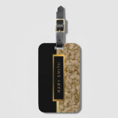 エレガントモダン黒金ゴールド ラゲッジタグ (正面縦)