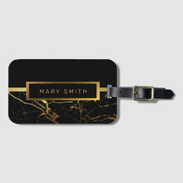 エレガントモダン黒金ゴールド ラゲッジタグ