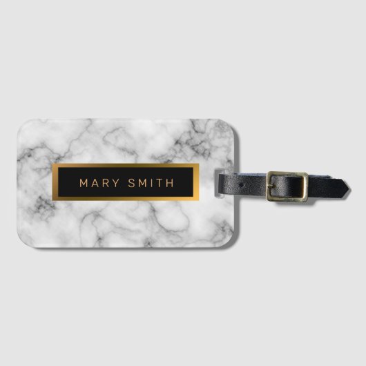 エレガントモダン黒金ゴールド ラゲッジタグ (正面横)