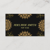 エレガントモダン黒金ゴールド 名刺 (正面)