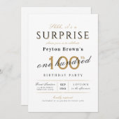 エレガントモダン100歳の誕生日 招待状 (正面/裏面)