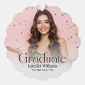 エレガントモダン2枚の写真をスクリプト オーナメントカード (正面)