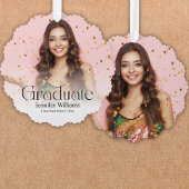 エレガントモダン2枚の写真をスクリプト オーナメントカード