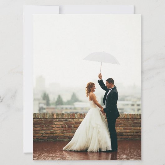 エレガントモダン4枚の写真に結婚感謝 (裏面)