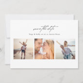 エレガントモダン6枚の写真結婚コラージュ セーブザデート (正面)