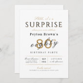 エレガントモダン80歳の誕生日 招待状 (正面/裏面)