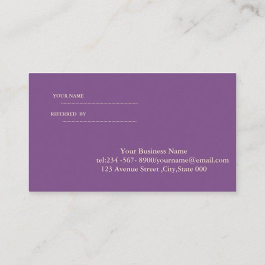 エレガントモダン,シンプル紙吹雪紹介カード 紹介カード (裏面)