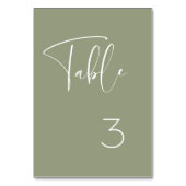 エレガントモダン&セージ結婚グリーン テーブルナンバー (裏面)
