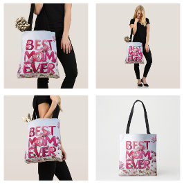 エレガントモダン ママのベストマザー ピンクの花柄 トートバッグ
