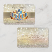 エレガントモダン《写真》ぼけ味ストライプ金ゴールド 名刺 (正面/裏面)