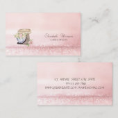 エレガントモダン《写真》ぼけ味水の色ケーキミキサー花 名刺 (正面/裏面)