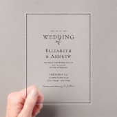 エレガントモダン，手書き結婚, アクリル招待状 (インサイチュ (ポータブル))