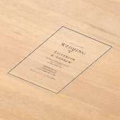 エレガントモダン，手書き結婚, アクリル招待状 (レイダウン)