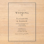 エレガントモダン，手書き結婚, アクリル招待状 (正面)