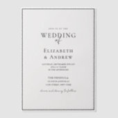 エレガントモダン,手書き結婚, ベラム紙招待状 (正面)