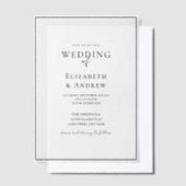 エレガントモダン,手書き結婚, ベラム紙招待状 (オフセット)