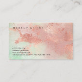 エレガントモダン　水彩ローズゴールド　メイクアップアーティスト 名刺 (裏面)