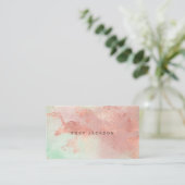 エレガントモダン　水彩ローズゴールド　メイクアップアーティスト 名刺 (スタンド正面)