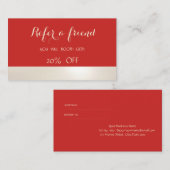 エレガントモダン，赤，紹介ストライプのカード 紹介カード (正面/裏面)