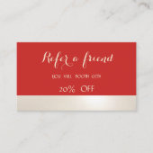 エレガントモダン，赤，紹介ストライプのカード 紹介カード (正面)