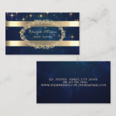 エレガントモダン,金ゴールドのストライプの星 名刺 (正面/裏面)