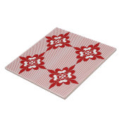 エレガントモダン，飾り物，バーガンディ，白 タイル (側面)