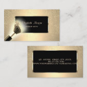 エレガントモダン,黒いフレーム,紙吹雪,メイクアップブラシ 名刺 (正面/裏面)