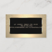 エレガントモダン,黒いフレーム,紙吹雪,メイクアップブラシ 名刺 (裏面)