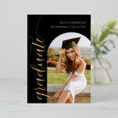 エレガントモダンArch卒業写真スクリプト 箔シーズンカード (立ち正面)