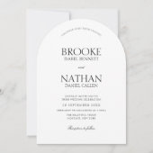 エレガントモダンArch Black & White Photo 結婚's 招待状 (正面)