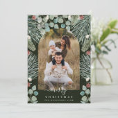 エレガントモダンArch Botanical Christmas Photo Invi シーズンカード (スタンド正面)