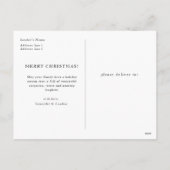 エレガントモダンArch Botanical Christmas Photo Invi シーズンポストカード (裏面)