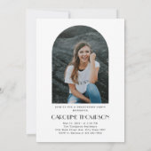 エレガントモダンArch Photo White Graduation Party 招待状 (裏面)