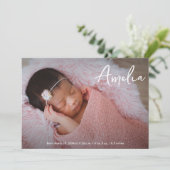 エレガントモダンBaby Girl Name写真 案内状 (スタンド正面)