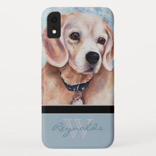 エレガントモダンBeagle wモノグラム名 iPhone XRケース