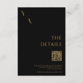 エレガントモダンBlack and金ゴールド結婚ズ エンクロージャーカード (正面)