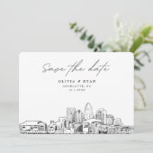エレガントモダンCharlotte日付の保存 招待状 (スタンド正面)