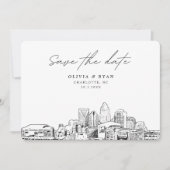 エレガントモダンCharlotte日付の保存 招待状 (正面)