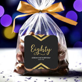 エレガントモダンChevron Geometric 80誕生日 スクエアシール