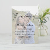 エレガントモダンchic script 2枚結婚写真 招待状 (スタンド正面)