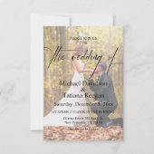 エレガントモダンchic script 4枚結婚写真 招待状 (正面)