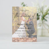 エレガントモダンchic script 4枚結婚写真 招待状 (スタンド正面)